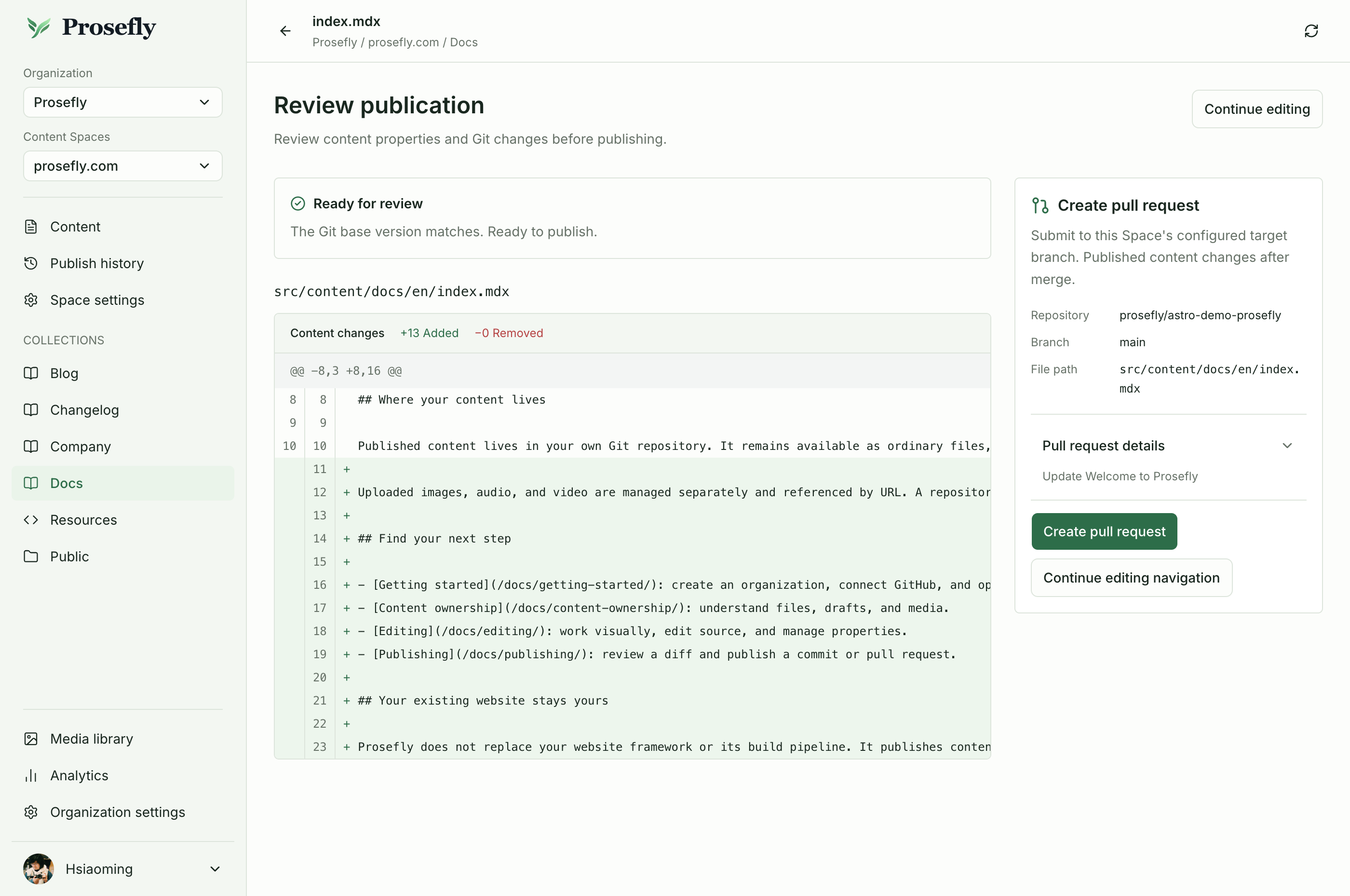Review the affected file changes alongside the pull request details.